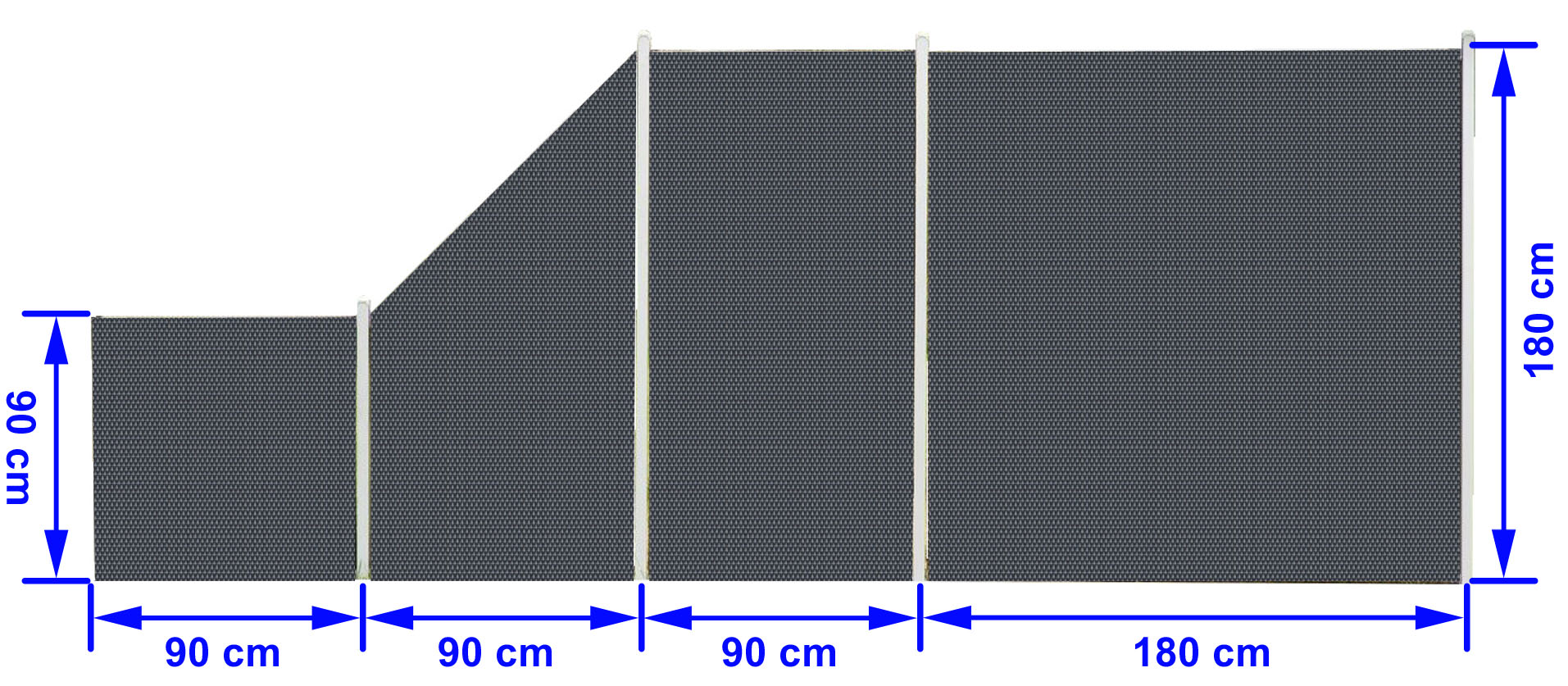 Płot Panelowy Jednostronny 180x180cm Technorattan – kolor brąz jasny+ciemny